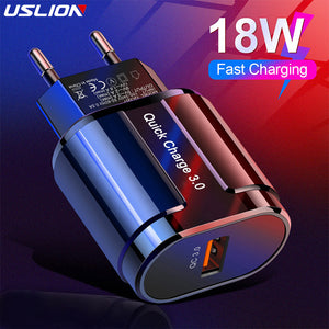 USLION Quick Charge QC 3.0 USB US EU Charger