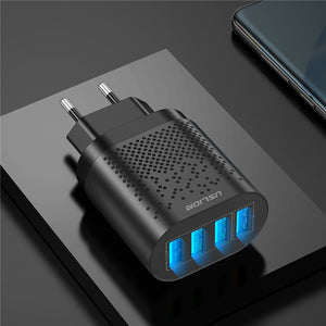 USLION 48W 4 Ports LED 3A Quick USB Charger